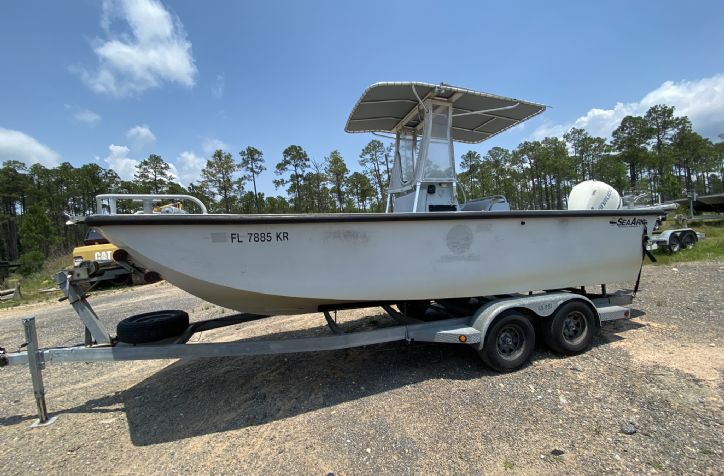 <strong>1998 21 Sea Ark Roustabout workskiff</strong>1998 21 Sea Ark Roustabout workskiff. Single 225 evinrude outboard